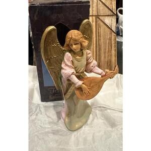VTG Fontanini EVA Angel Playing Mandolin Heirloom Nativity Collection Italy #267